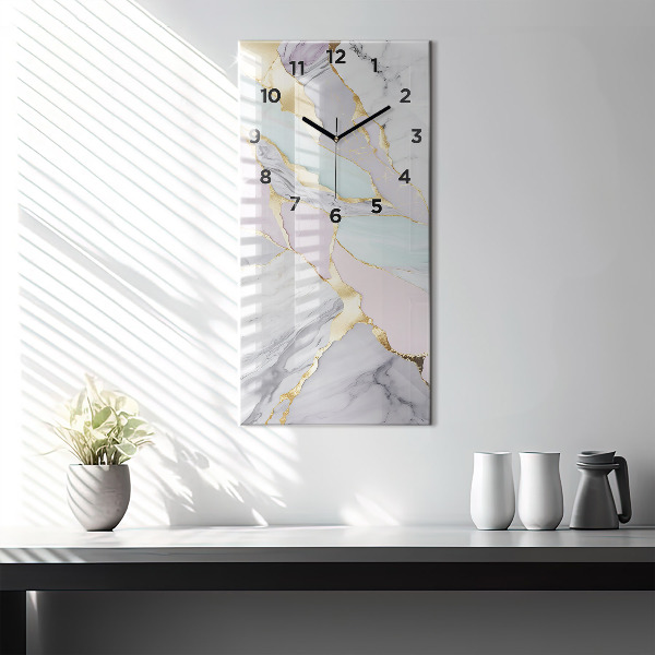 Modern vertical wall clock Marble pattern