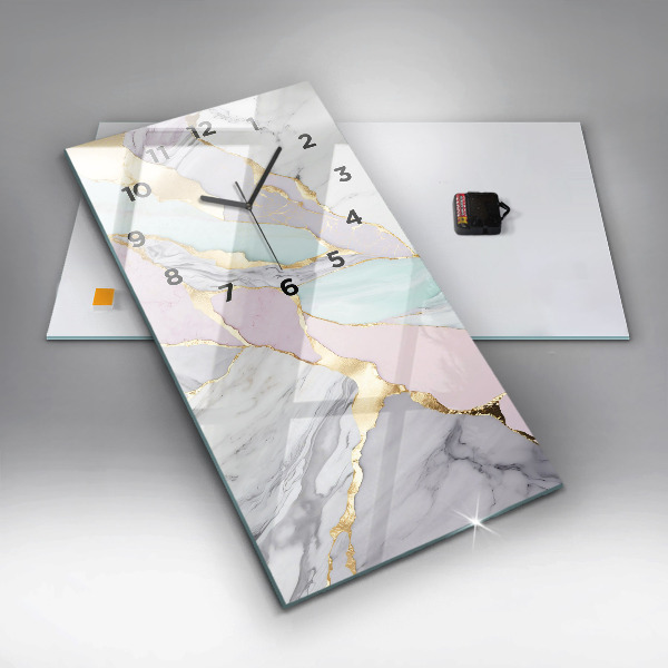 Modern vertical wall clock Marble pattern