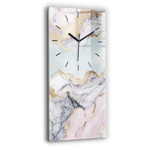 Modern vertical wall clock Pastel marble