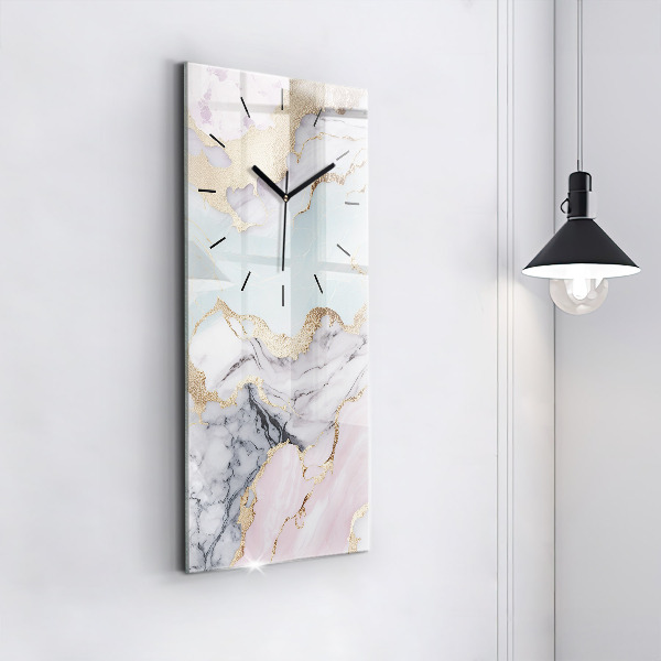Modern vertical wall clock Pastel marble