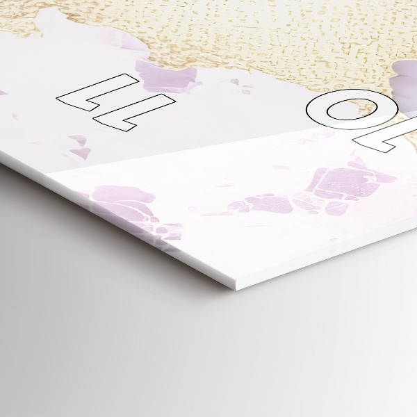 Modern vertical wall clock Pastel marble