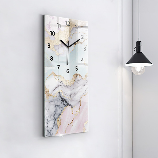 Modern vertical wall clock Pastel marble
