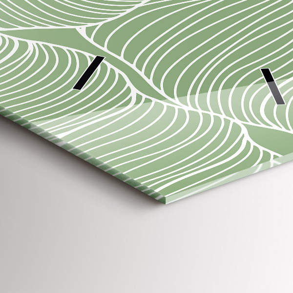 Modern vertical wall clock Leaves nature pattern