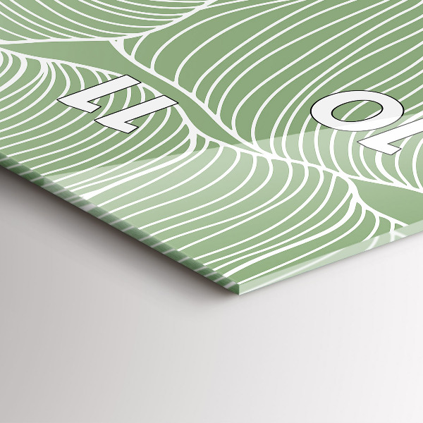 Modern vertical wall clock Leaves nature pattern