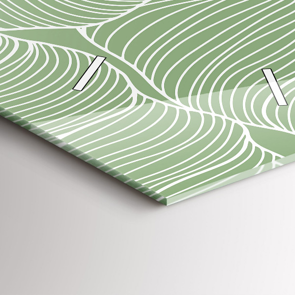 Modern vertical wall clock Leaves nature pattern