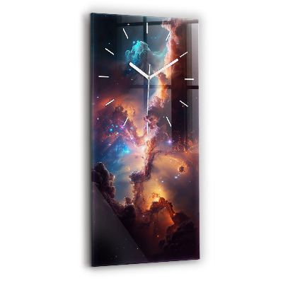 Modern vertical wall clock The cosmic world of stars