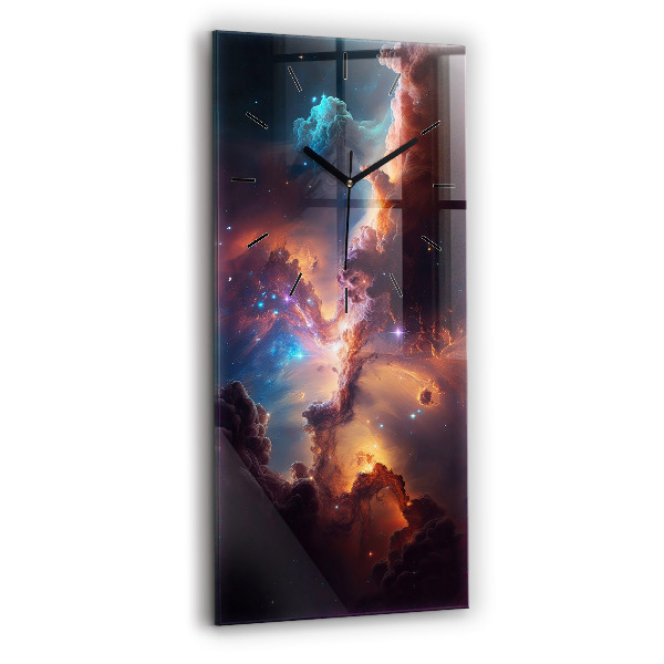 Modern vertical wall clock The cosmic world of stars