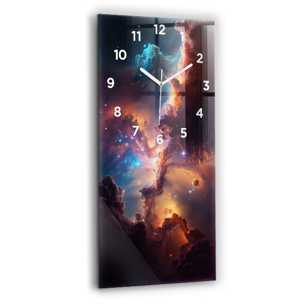 Modern vertical wall clock The cosmic world of stars