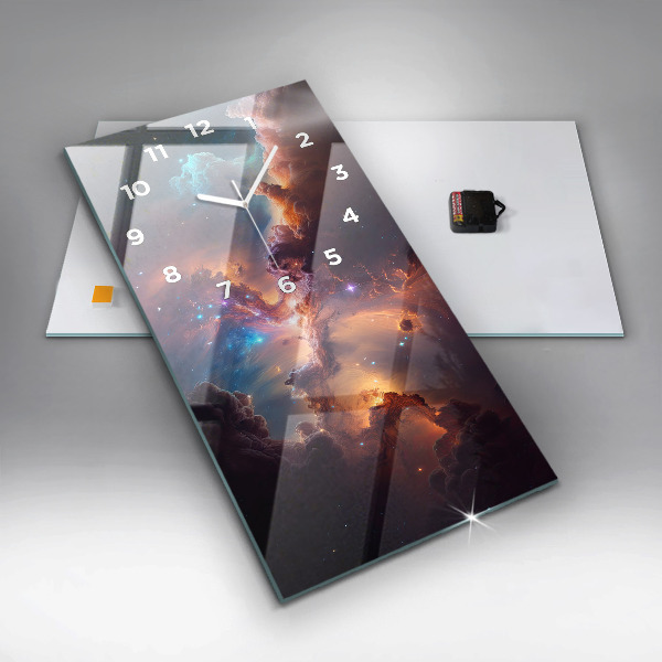 Modern vertical wall clock The cosmic world of stars