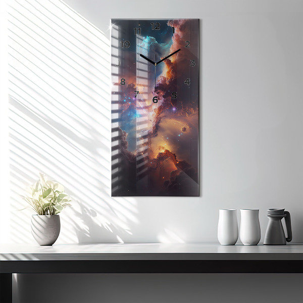 Modern vertical wall clock The cosmic world of stars