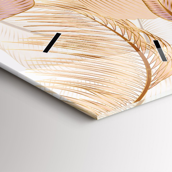 Modern vertical wall clock Nature leaf pattern
