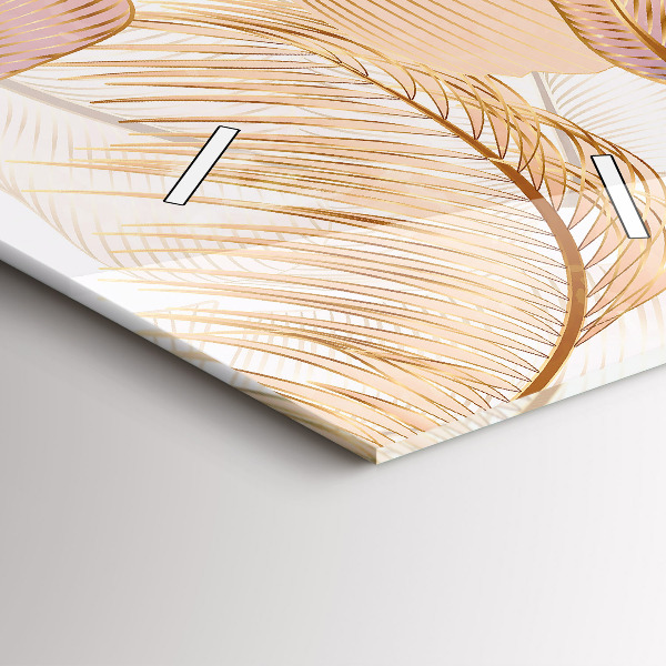 Modern vertical wall clock Nature leaf pattern