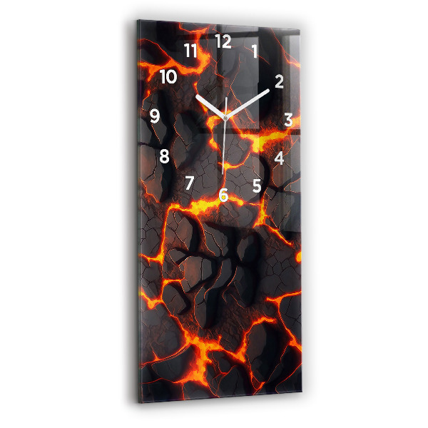 Modern vertical wall clock Lava volcano