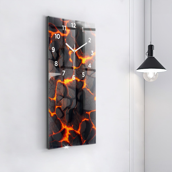 Modern vertical wall clock Lava volcano
