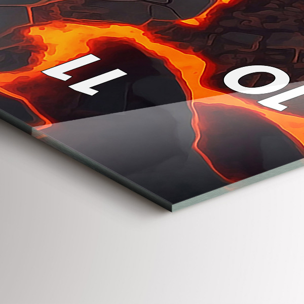 Modern vertical wall clock Lava volcano