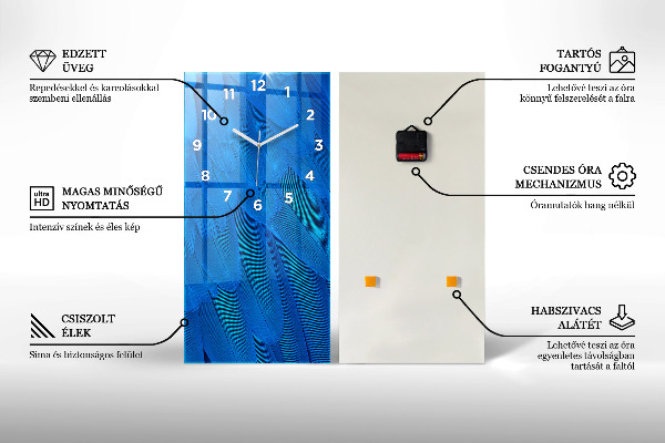 Modern vertical wall clock Lava volcano