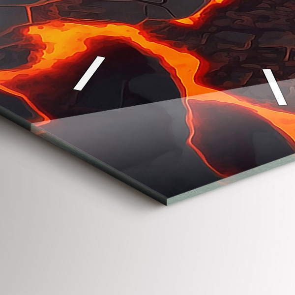 Modern vertical wall clock Lava volcano