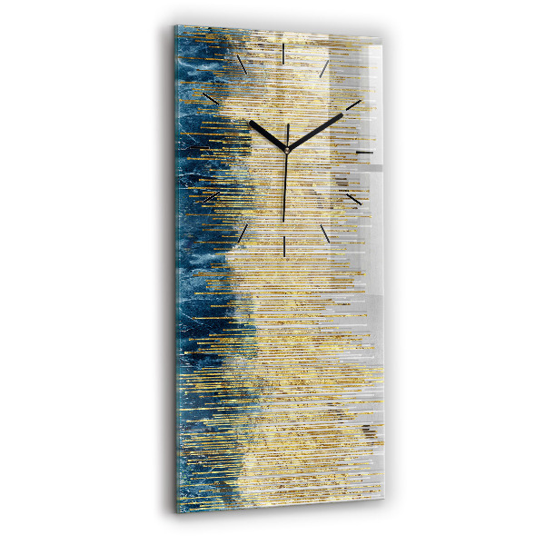 Modern vertical wall clock Decorative pattern and gold