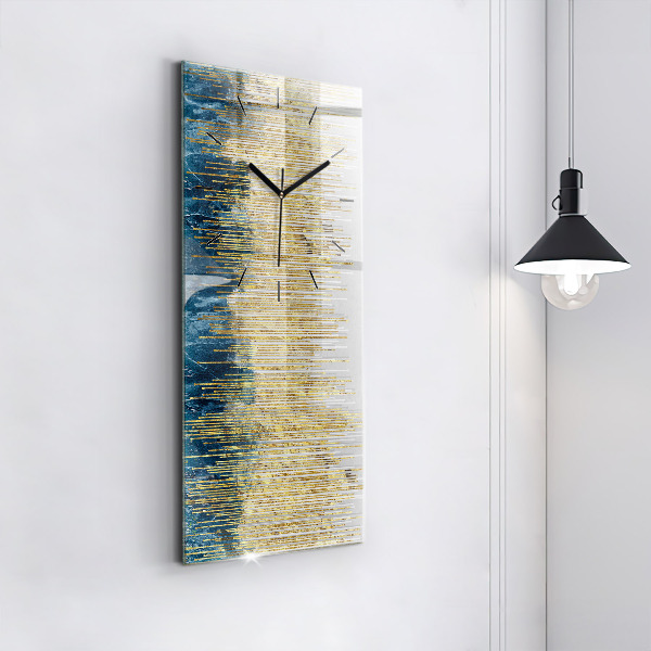 Modern vertical wall clock Decorative pattern and gold