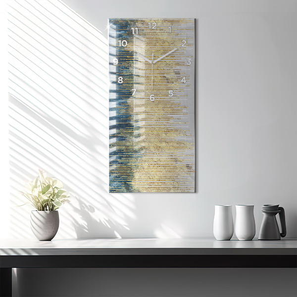 Modern vertical wall clock Decorative pattern and gold