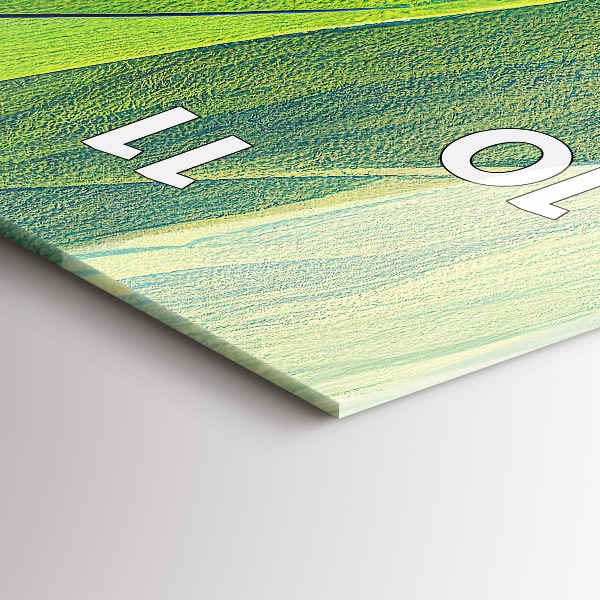 Modern vertical wall clock Green fields abstract