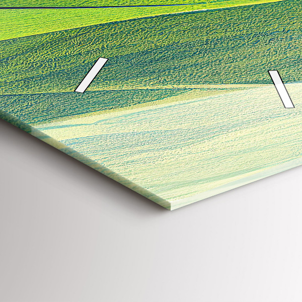 Modern vertical wall clock Green fields abstract