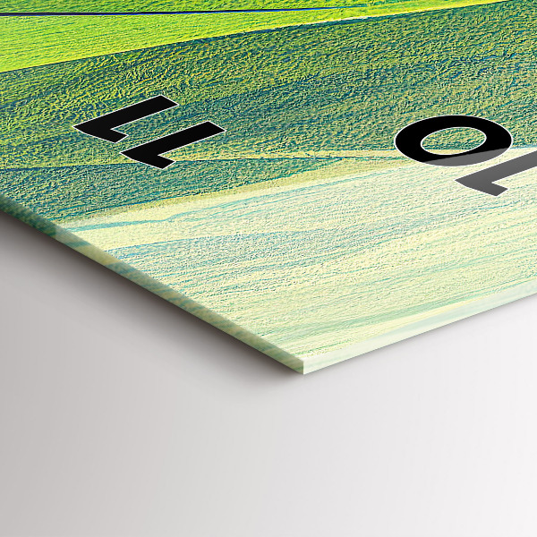 Modern vertical wall clock Green fields abstract