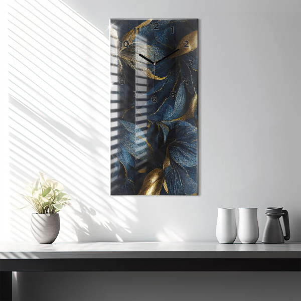 Modern vertical wall clock Decorative flowers