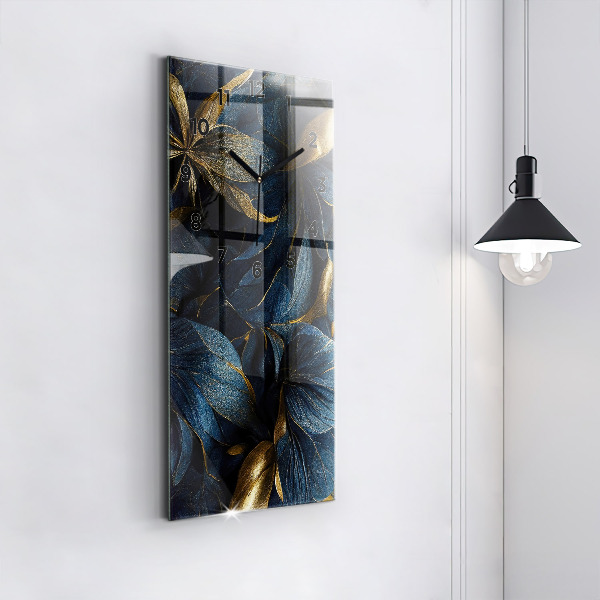 Modern vertical wall clock Decorative flowers