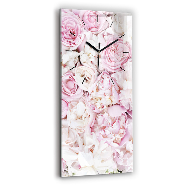 Modern vertical wall clock Decorative flowers