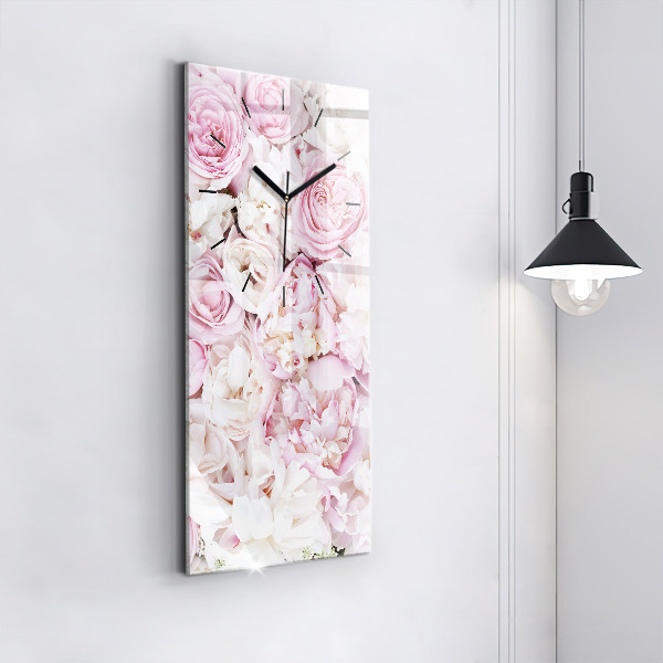 Modern vertical wall clock Decorative flowers