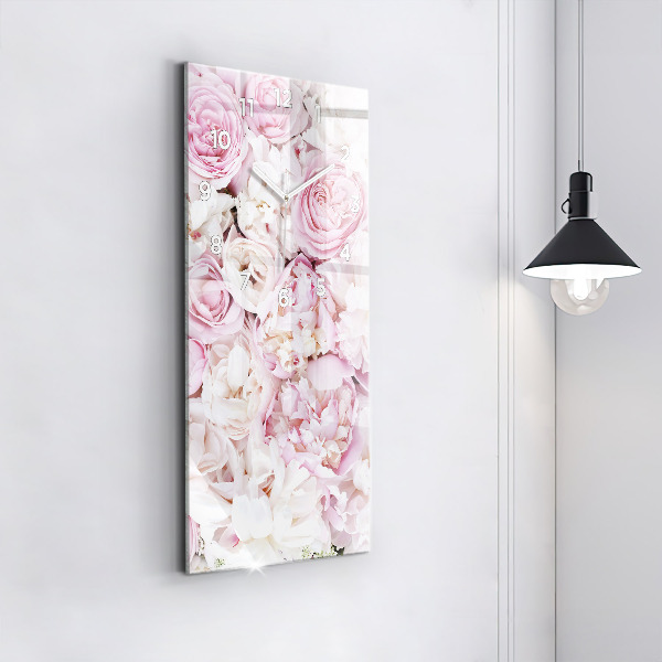 Modern vertical wall clock Decorative flowers