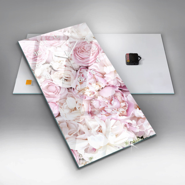 Modern vertical wall clock Decorative flowers