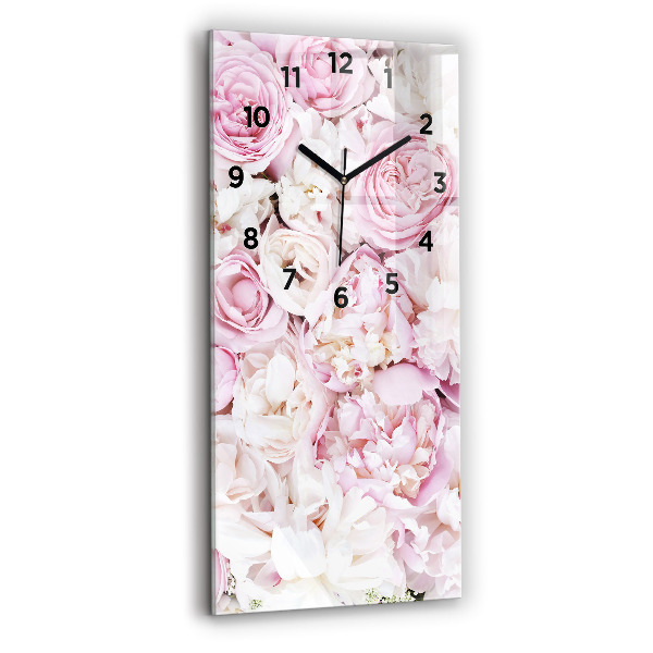 Modern vertical wall clock Decorative flowers