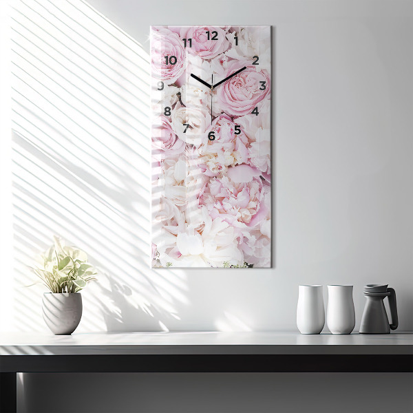 Modern vertical wall clock Decorative flowers