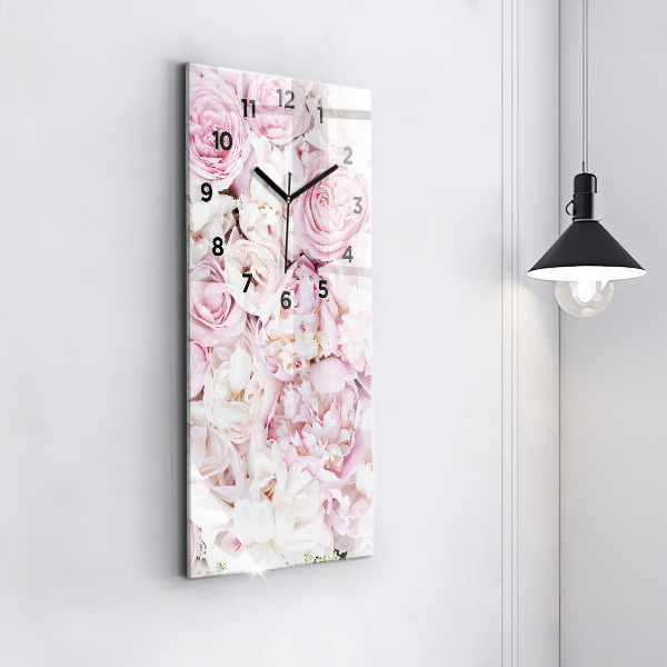 Modern vertical wall clock Decorative flowers