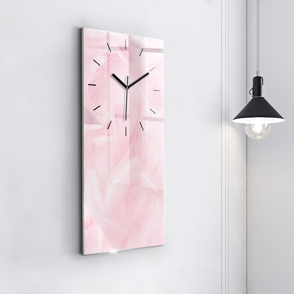 Modern vertical wall clock Feathers – abstract