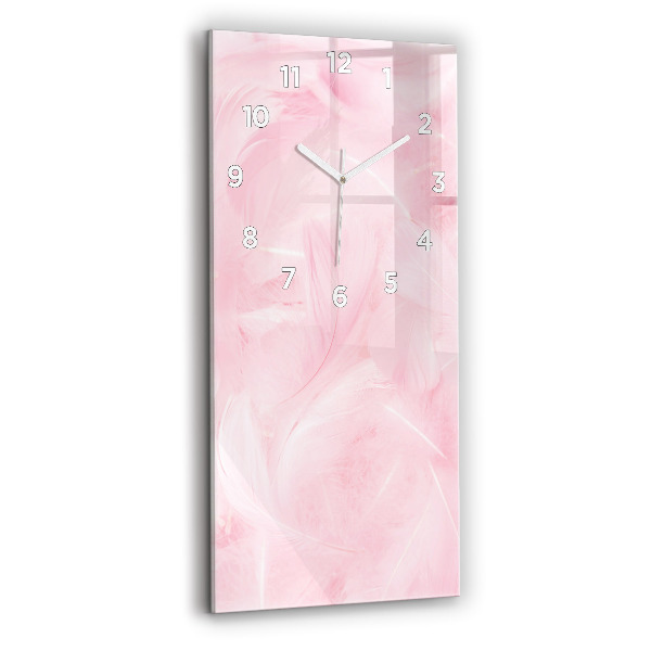 Modern vertical wall clock Feathers – abstract