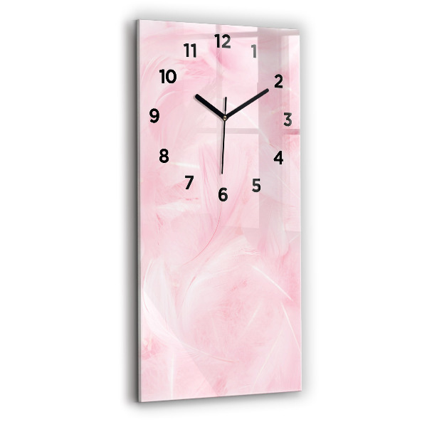 Modern vertical wall clock Feathers – abstract