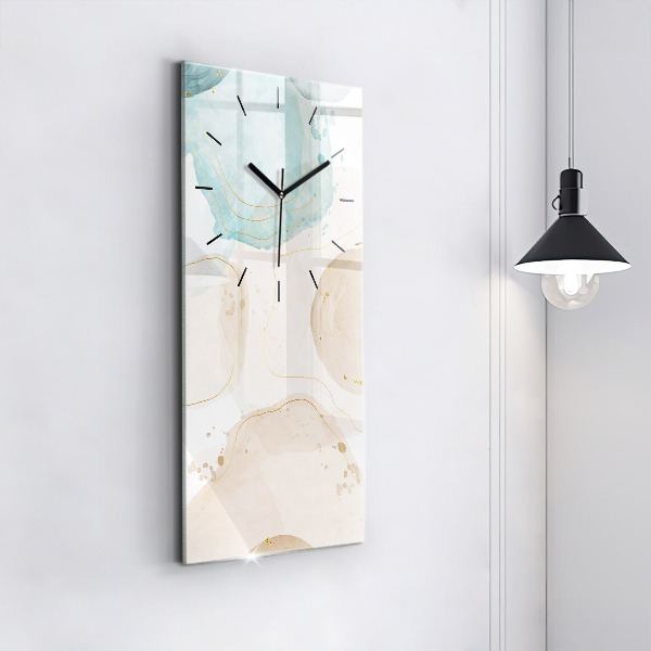 Modern vertical wall clock Watercolor stains