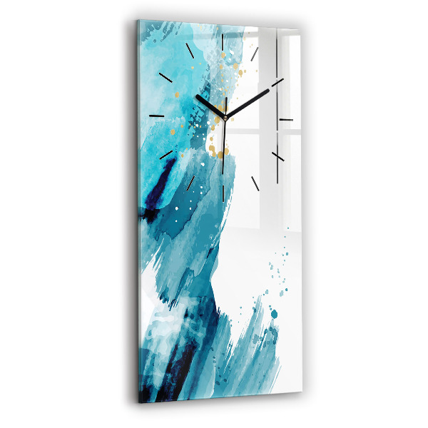 Modern vertical wall clock Brush strokes