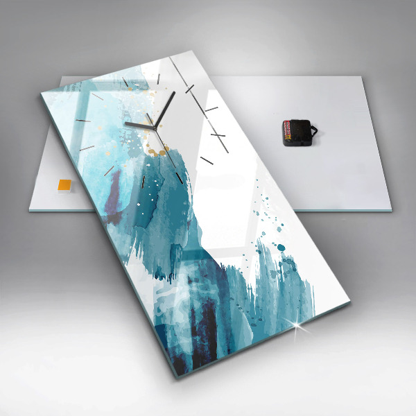Modern vertical wall clock Brush strokes