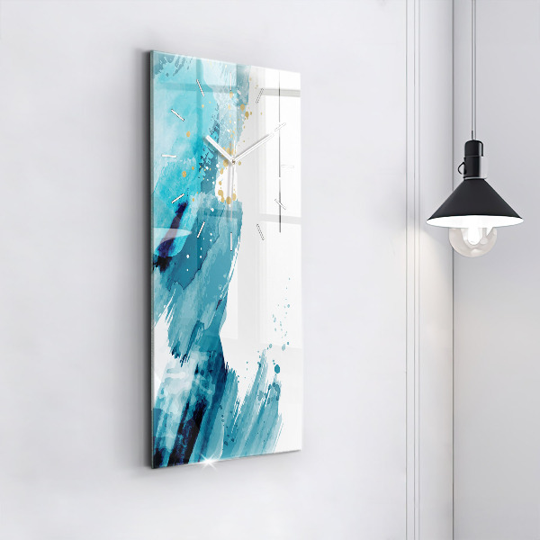 Modern vertical wall clock Brush strokes