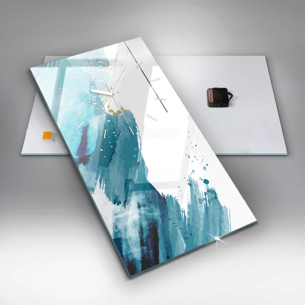 Modern vertical wall clock Brush strokes