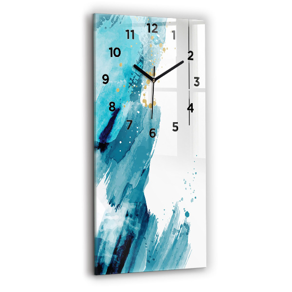 Modern vertical wall clock Brush strokes