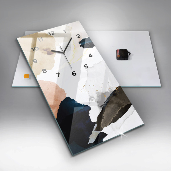 Modern vertical wall clock Abstraction spots
