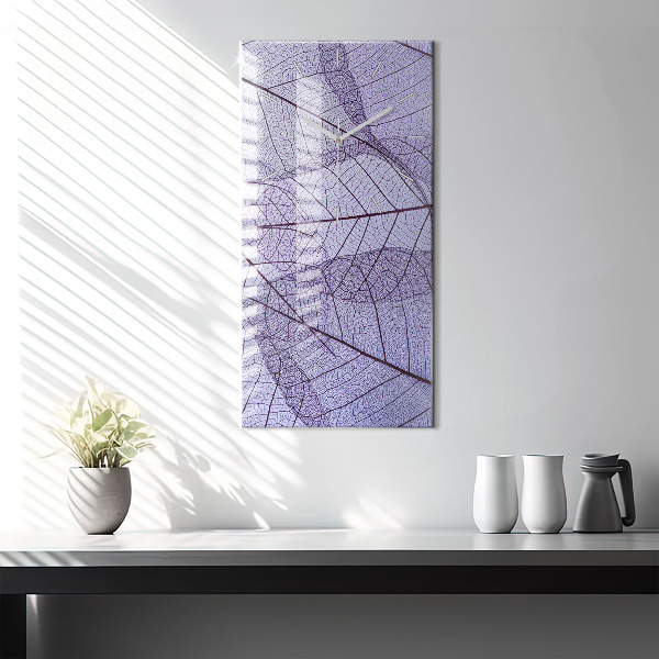 Modern vertical wall clock Leaves – nature