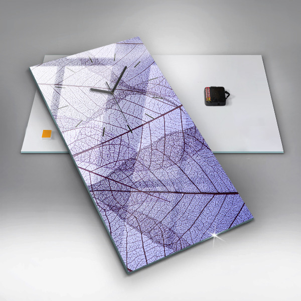 Modern vertical wall clock Leaves – nature