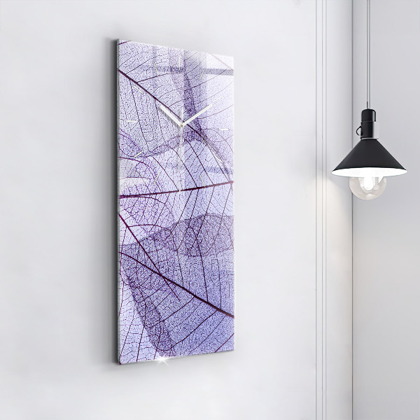 Modern vertical wall clock Leaves – nature