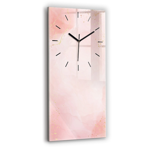 Modern vertical wall clock Pink marble